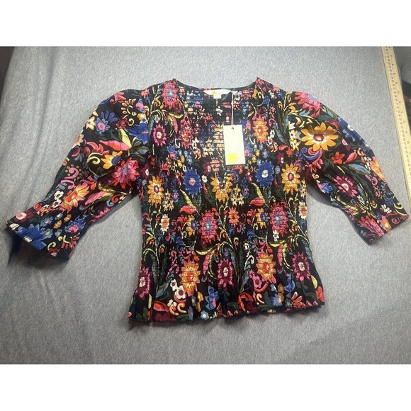 BODEN Smocked Bodice Crop Top size 2 NEW T1159 Colorful - Picture 1 of 7